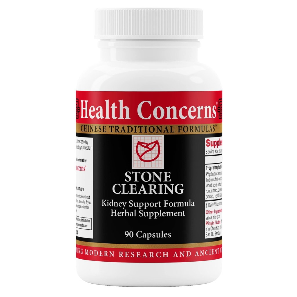 Health Concerns Stone Clearing – Kidney Support &amp; Urinary Tract Cleanse – Damp Heat & Qi Flow Herbal Formula – Phyllanthus, Gardenia, Peony & Tienchi Ginseng Suplemento – Bladder Detox – 90 cápsulas
