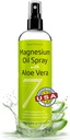 Siete Minerales Puro Aceite de Magnesio con Aloe Vera 12oz - Farmacéutico (USP) Grado, Fuerza más alta con Alivio Inmediato para Pies, Dormir, Dolor de Musculo & Cramps - Mined in The USA
