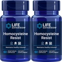 Extensión de la vida Homocysteine Resist, 60 cápsulas vegetarianas (Pack of 2) Vitamin B2, B6 & B12 + Folate - Once-Daily, Non-GMO, Gluten-Free