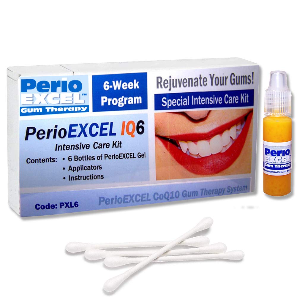 Kit de cuidados intensivos de 6 semanas CoQ10 Gum Gel Tratamiento y Cuidado Oral con Ultrasoft Perio Toothbrush, Limpiador de Lenguas, Floss y Oral Care Guide TEN Ayuda a combatir la enfermedad de Gum