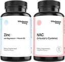 3-in-1 Zinc Picolinate Suplementos Glycinate de Magnesio con Vitamina B6 + NAC Suplemento N-Acetyl Cysteine 600 mg Ø Reproductive & Fertility Health, Hormone Balance, Immune Support  30 &120 Day Supply