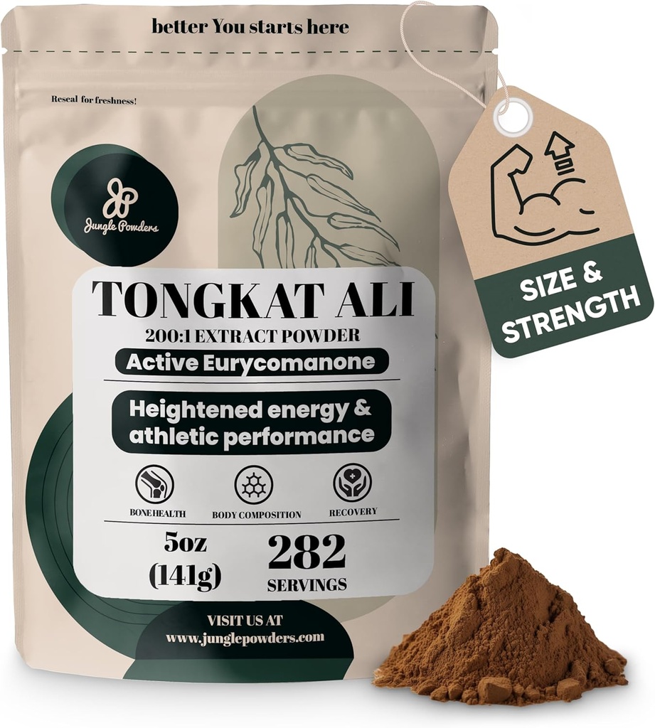 Tongkat Ali para Hombres Powder 200:1 Extracto 282 Servidores 5 Bolsa de onzas Eurycoma Longifolia Suplemento de Polvo Tonkat-Ali Pure Longjack Root Hombres Tradicionales Salud Soporte para la Pasión de Conducción