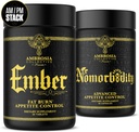 Ambrosia Nomorbidity Advanced Appetite Control &amp; Ember Thermogenic Fat Burner TEN Powerful Hunger Management, Appetite Support & Fat Burning System with KSM-66 Ashwagandha, Garcitrin, CapsiMaxTM, Africa