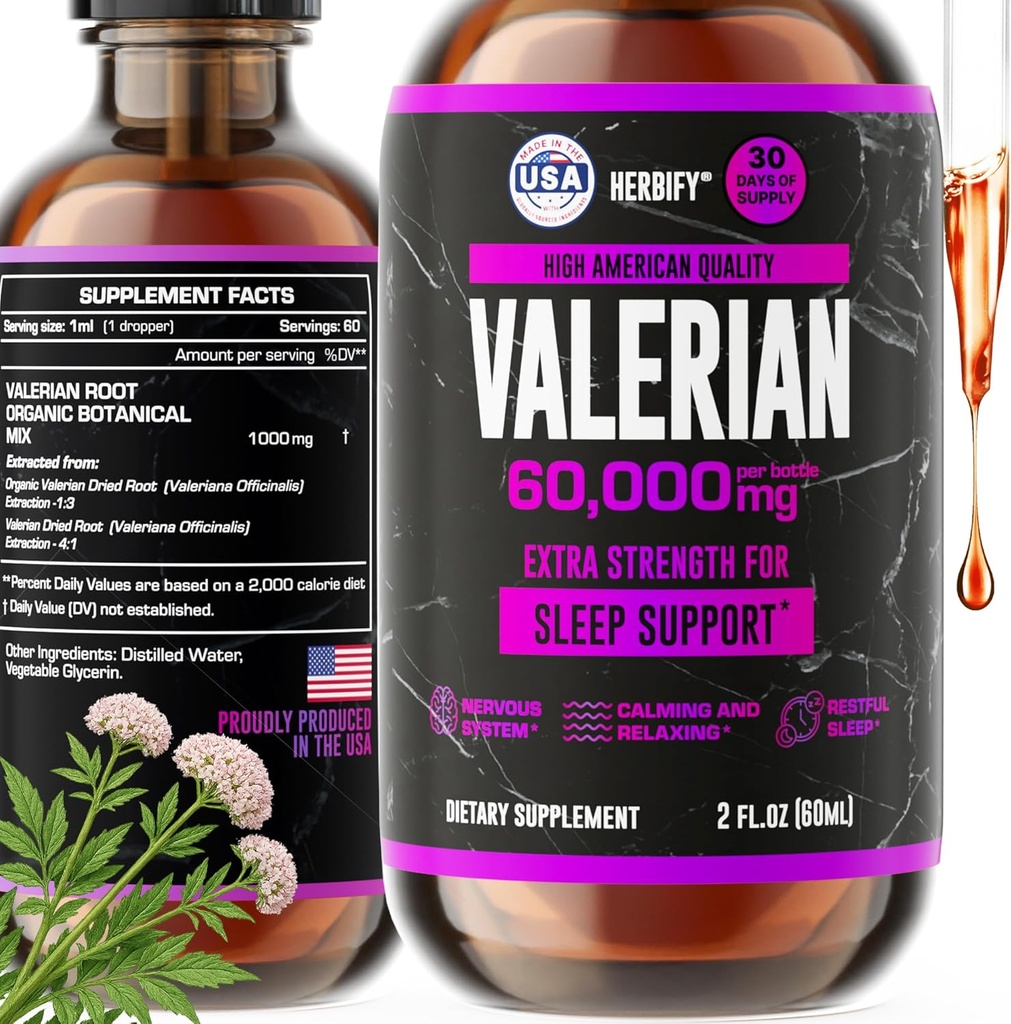Suplemento Valerian Root - Valerian Root Tincture - Nervous System Support 2 Fl oz