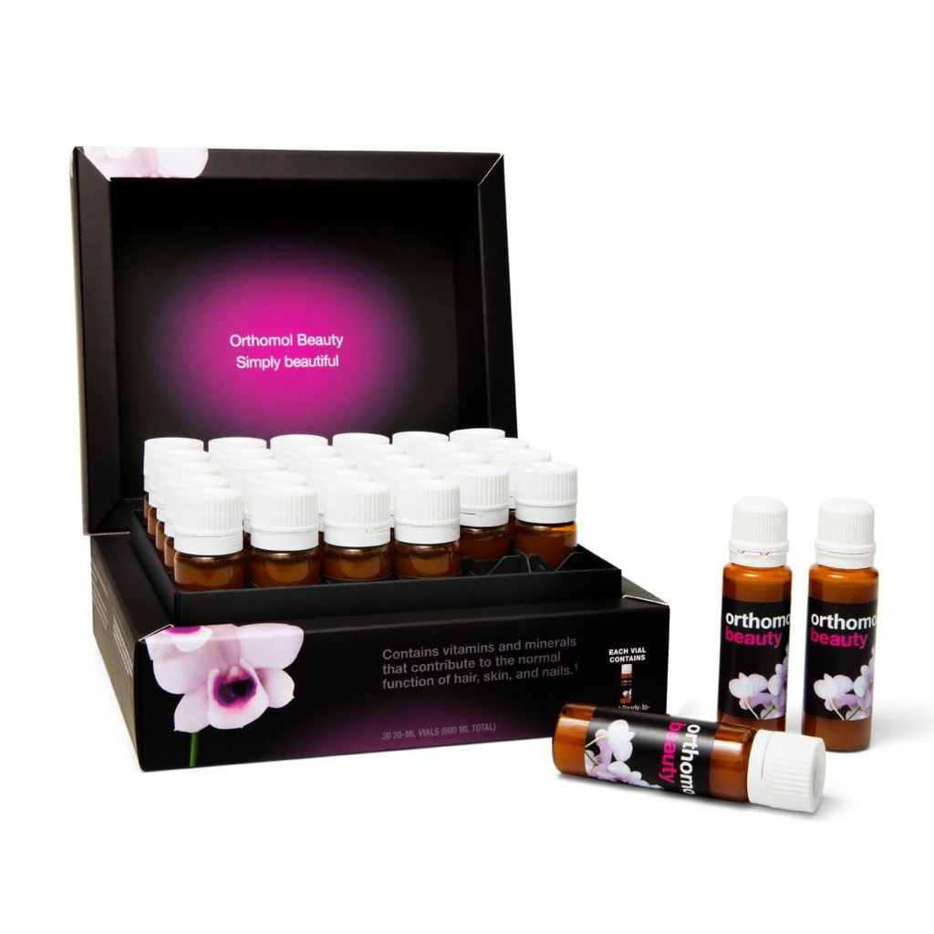 Orthomol Beauty Vial - Suplemento de Belleza Líquida con Hidrolysate Collagen, Ácido Hialurónico y Coenzyme Q10 para el cabello, la piel y la salud de uñas