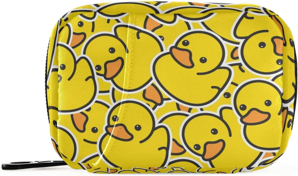 Pill Box Cartón de pato amarillo 7 días Pill caja de viaje Pill Organizer Bolsa con cremallera Portable semanal Vitamina Medicina Suplemento Holder bolsa de bolsa