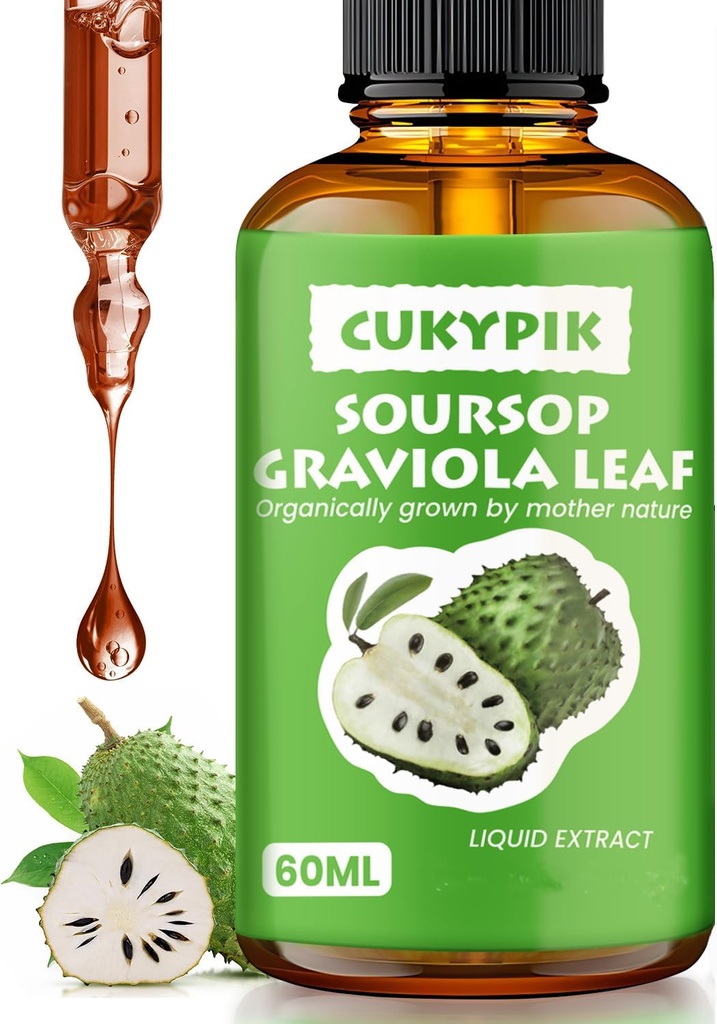 Suplementos minerales Soursop Graviola Leaf Extracto Liquid Drop Plus Puro Botánico para Soporte Celular, Zzz & Antioxidante - Soursop Bitters Liquid, 2-4 Month Supply, 2 Fl Oz
