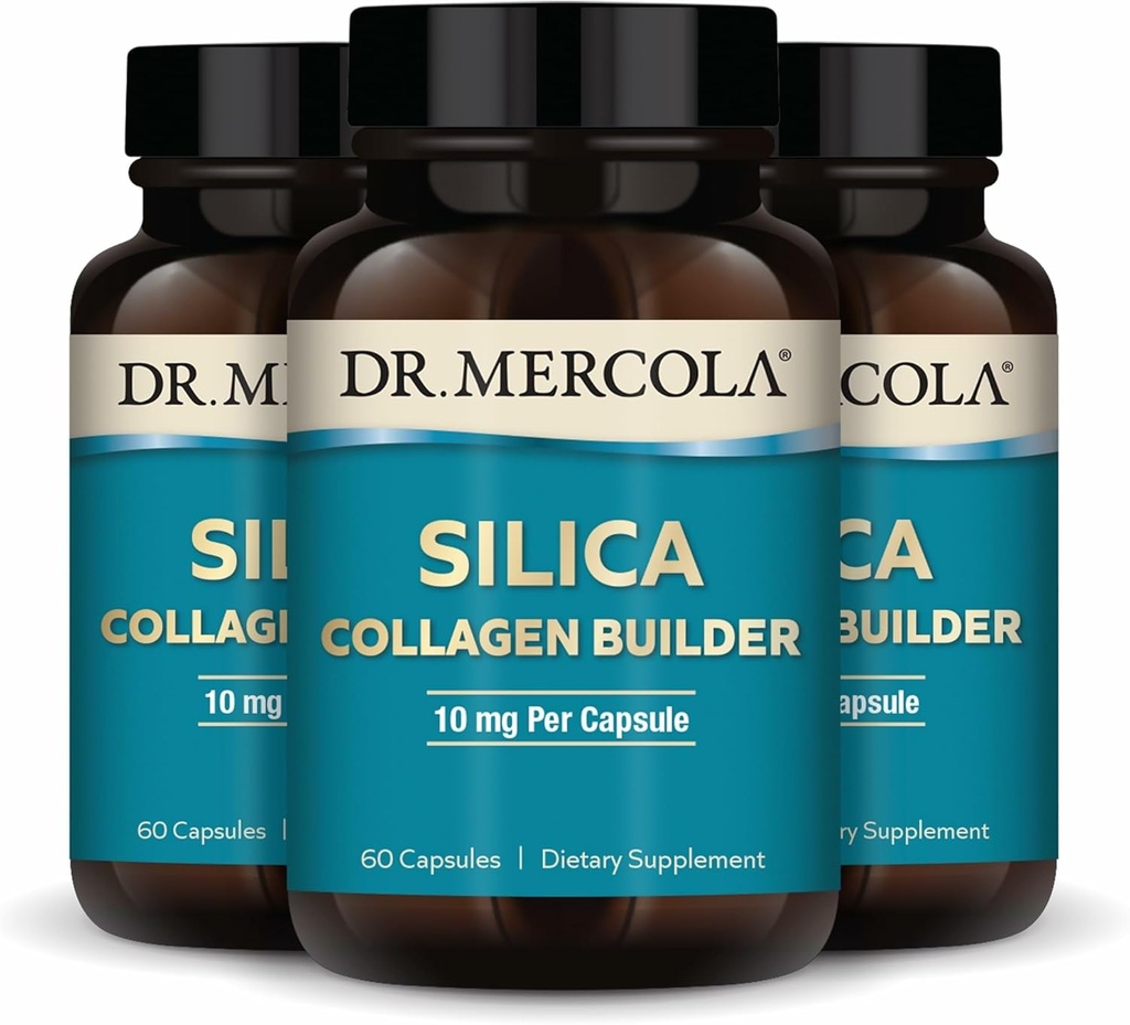 Dr. Mercola Silica Collagen Builder, 90 Servings (180 Capsules), Suplemento dietético, Apoyo a la piel y Bone y Confort Conjunto, Non-GMO