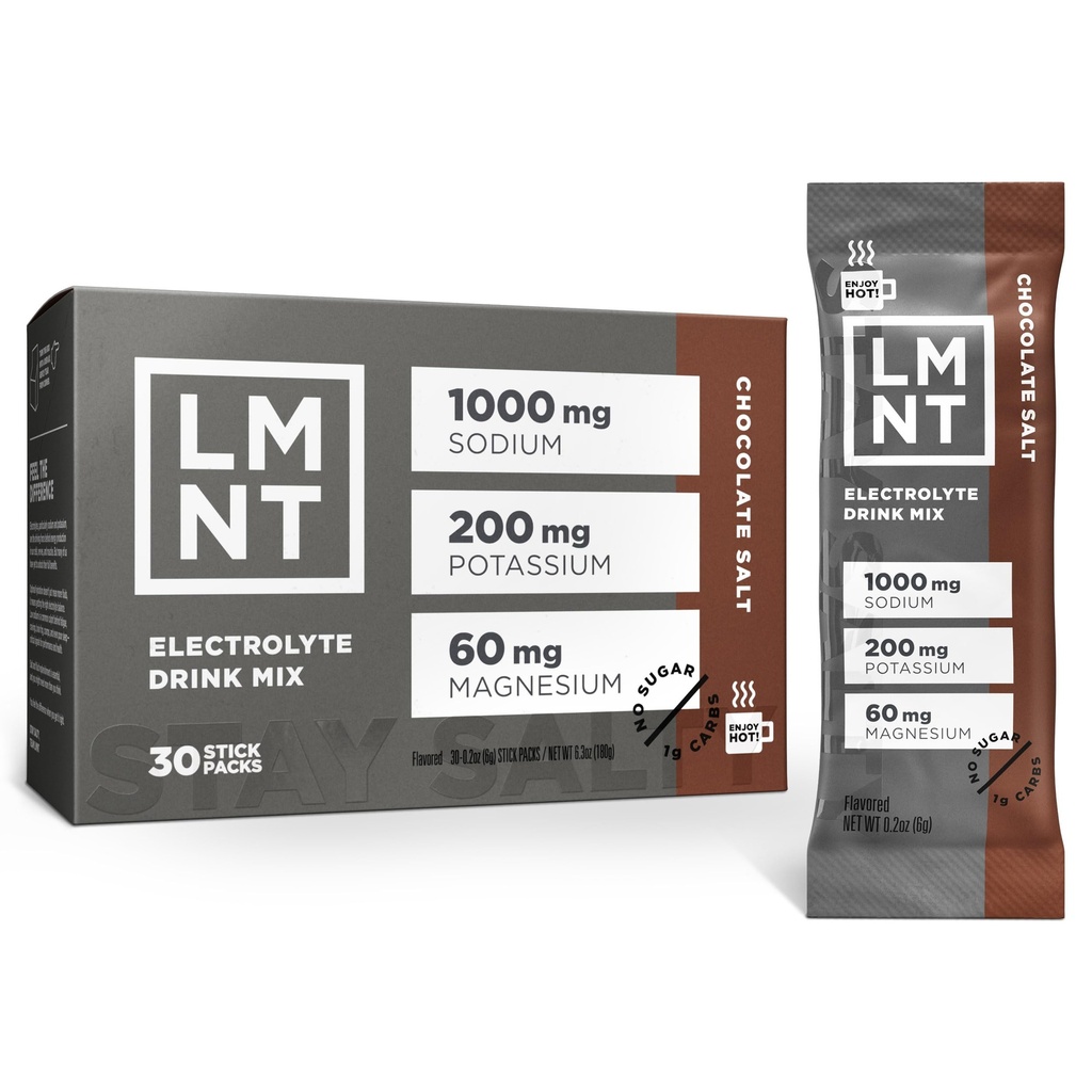 Bebida LMNT Zero Azúcar Caliente Chocolate o Mezclador de Café - Chocolate Salt ← Bebida Mix