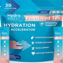 HydroMATE Electrolyte Powder Peach Tea Hydration Packets Low Sugar 30 Cuenta