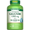 Verdad Absorbable Calcio 1200 mg con vitamina D3 5000 UI Silencio 120 Softgels Silencio Calcio Carbonato Silencio No GMO &amp; Gluten Suplemento Libre