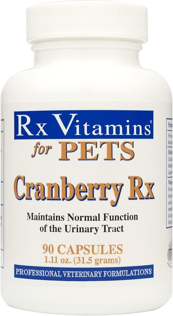 Vitaminas Rx Pills de arándano para perros - Cat Urinary Tract Medicine Support - Tratamiento UTI para mascotas - Alivio urinario para perros y gatos - 90 Cap.