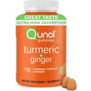 Qunol Turmeric y Ginger Gummies - Suplemento de Apoyo Conjunto con Ultra Alta Absorción, 90 Conde Vegan y Gluten Free Gummies