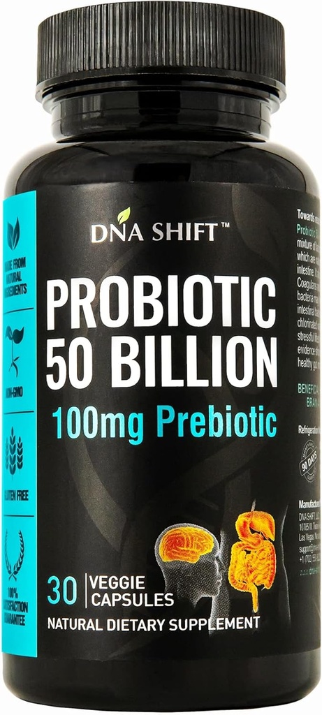 Probióticos 50 Billones - 11 Prebióticos Probióticos en Vivo para Mujeres - Mejores para Apoyar Salud Digestiva e Inmunitaria. con Lactobacillus Gasseri - Potencia Garantizada para la Expiración