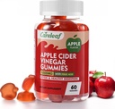 Manzana Vinagre Gummies 60 Cuentas 1000 mg AVC con vitamina B6 Vitamina B12 para Metabolismo, Digestión, Detox, Gut & Immune Health