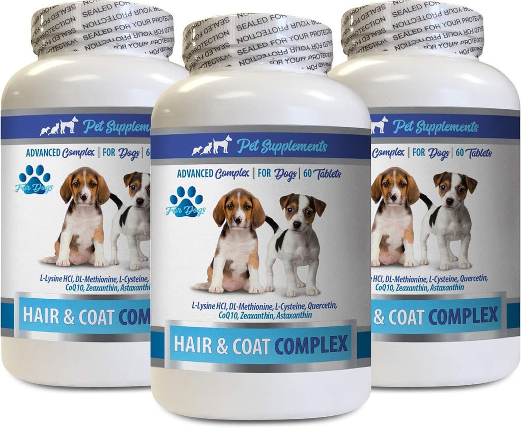 Anti-inflamatorio para perros - Pelo de perro y complejo de la carne - Itch Relief - Immune Support - Vitaminas y Minerales - Suplemento de la vitamina del perro - 3 Botellas (180 Treats)