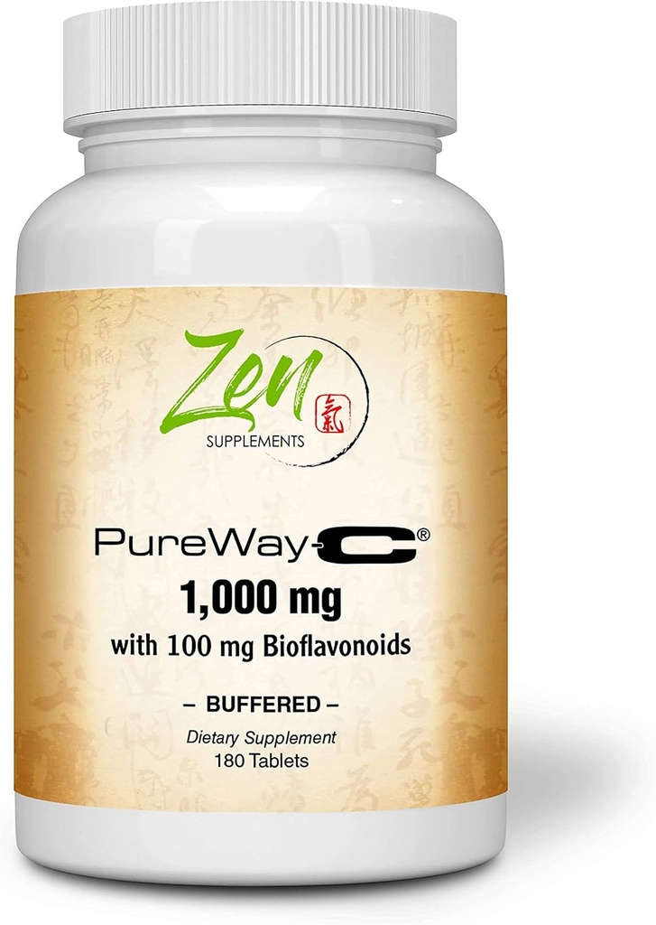 Vitamina Buffered C 1000mg- Advanced Vitamin C Supplement with Rose HIPS, Bioflavonoid Complex &amp; More - Immune Support System &amp; Antioxidant Support -Non-GMO - 180 Ascorbic Acid Powder Tablets