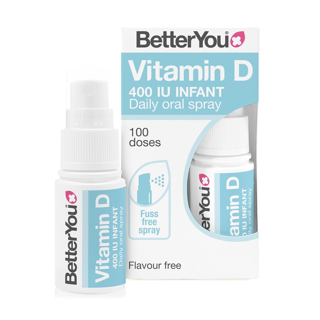 BetterYou D400 Infant Vitamin D Oral Spray - Ideal Alternativa para Tabletas - Especialmente Formulado para niños menores de 3 años - Formulación simple y pura - Vital para el desarrollo de niños - 0,5 oz