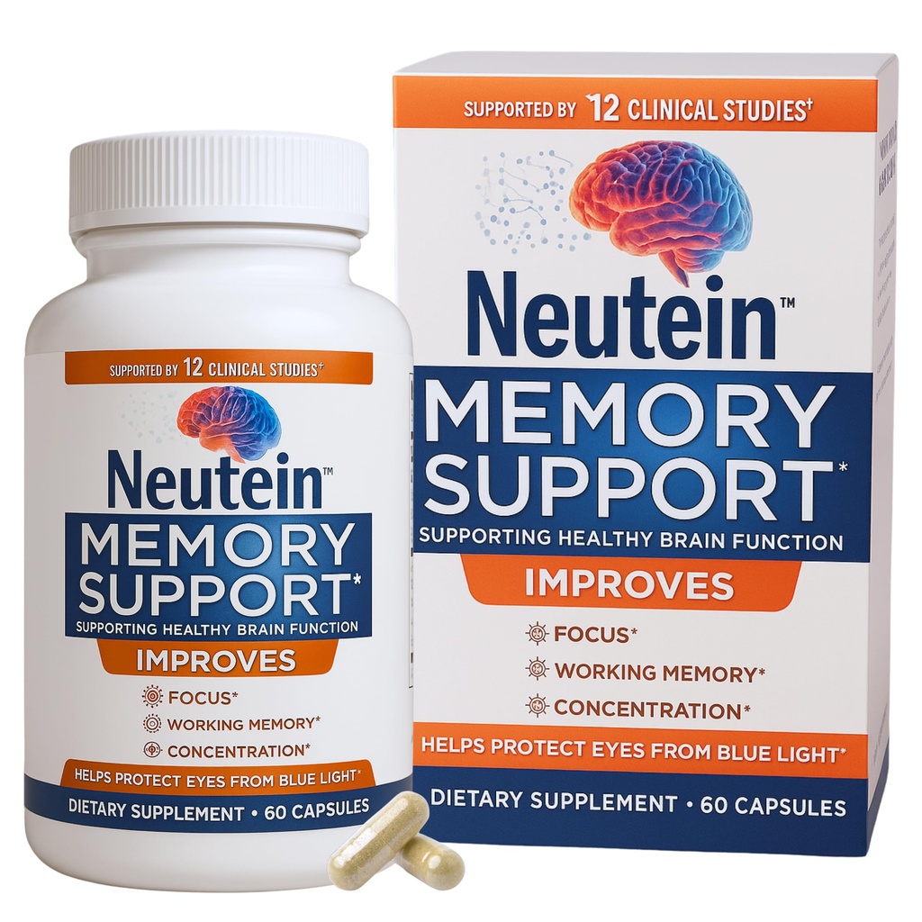 Booster de cerebro natural para la memoria, concentración " salud cerebral - Suplemento de enfoque basado en plantas extra fuerte para adultos " mayores, hecho en EE.UU. (60 cápsulas/30 Serv)