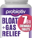 Gas & Bloating Support for Women and Men 7 Billion CFU – Chewable Probiotics & Lactobacillus Enzimas digestivos diarios para la floración ocasional, Gut Comfort & Digestive Health