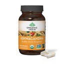 ORGANIC INDIA Cápsulas de Ashwagandha - Suplemento de Ashwagandha orgánica - Gorra de Ashwagandha Vegan, libre de gluten, Kosher, no GMO, soporta alivio de estrés, energía y sueño - 60 cápsulas