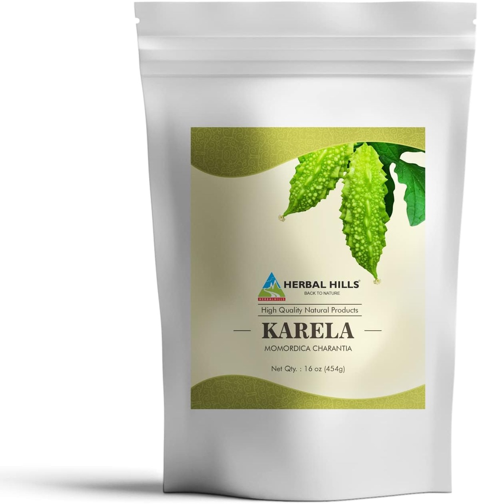 HERBAL HILLS Bitter Melon/Bitter Gourd/Karela Powder (Momordica Charantia) Silencio 16oz (454 GMS) Silencio Best for Eye &amp; Skin Health
