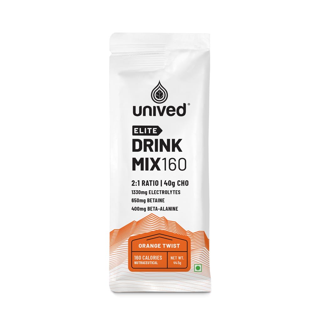 Bebida de élite unida mezcla 160  Bebida de energía isotónica ← 2:1 Ratio &amp; 40g Carbohidratos con Betaine &amp; Beta-Alanine  durable Endurance Athletes Sports Drink Orange Twist, 8 Pack