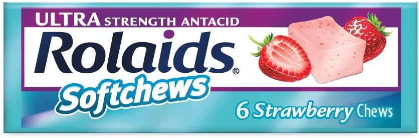 Rolaids Softchews Stick, Fresa, 6 Conde (Pack of 12)