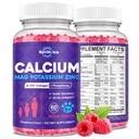 Calcio Potasio Gummies de Magnesio para Adultos Niños, con Collagen Hidrolyzed, Zinc, Phosphorus, Multivitamina para el sueño, fuerza ósea, apoyo a la densidad, libre de azúcar, radio 60 Gummies
