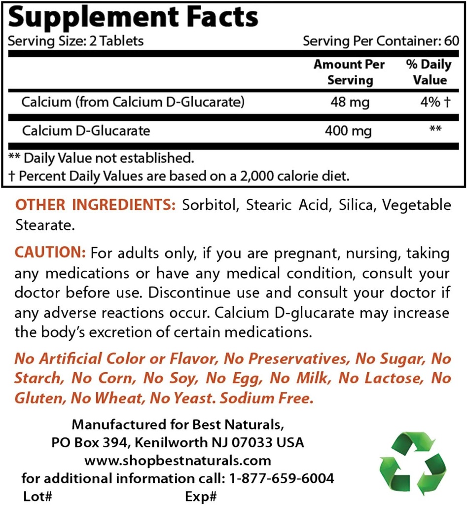 Calcio D-Glucarate 200 mg " NAC N-Acetil-Cysteine 600 mg