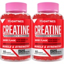 Gummies de Monohidrato de Creatina para Mujeres - Gummies de Pre-Workout Creatina con Tarina &amp; Vitamina B6 B12 para Fuerza Máxima, Musculo, Energía, Resistencia & Focus, Orgánico, Vegan - 120 Conde