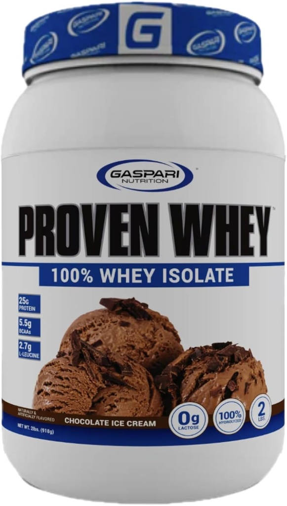 Gaspari Nutrition Provención Whey, 100% Hidrolyzed Whey Isolate, High Protein, Lactose Free, Low Carbohydrate y Low Sugar (Chocolate Ice Cream, 2 Pound (Pack of 1)