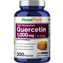 NusaPure Quercetin 1000mg - 200 Veggie Caps (No-GMO, Vegan, Vegetariano) Bioperina