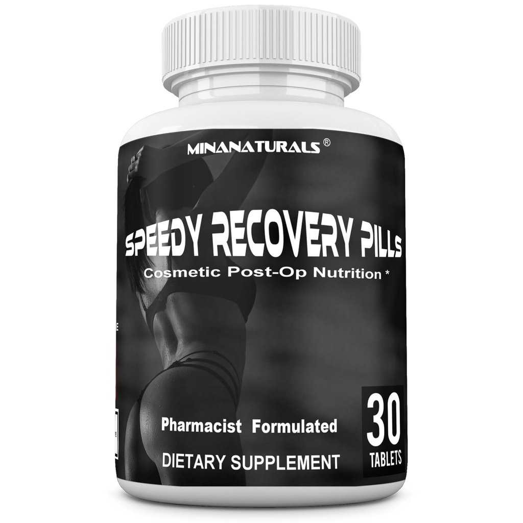 Speedy Recovery Pills Post-OP Recovery Suplemento. Vitaminas de soporte de cicatrices. Promueve el Collagen y la curación rápida. Especialmente Formulado para las Surgeries Post op Cosmetic. 30 cuadros
