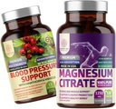 Número 1 Nutrición N1N Citrato de Magnesio Premium [1250mg] y Soporte de Presión de Sangre [13 Ingredientes de Potente con Hawthorn & Hibiscus], 2 Pack Bundle