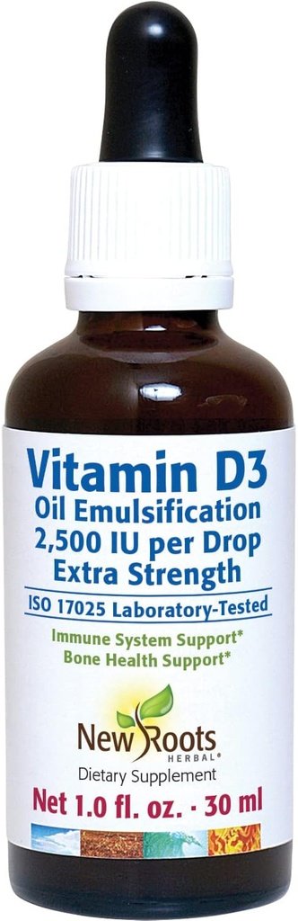 Nuevas raíces ← Vitamina D 2500 UI gotas para adultos (30 ML), Absorción rápida, Apoyo eficaz del sistema inmunológico