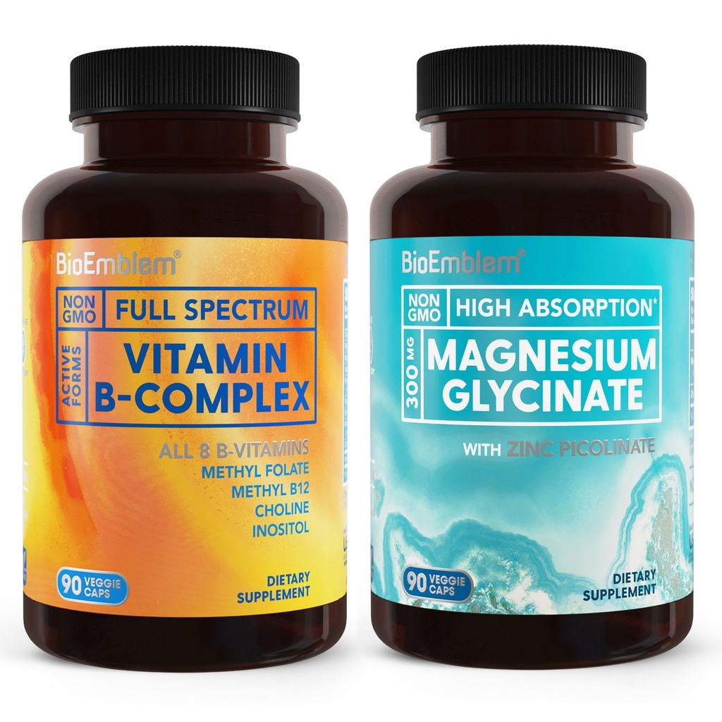 BioEmblem Magnesium Glycinate con zinc y vitamina B-Complex
