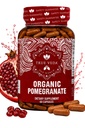 Suplemento de Extracto Pomegranado - Ácido Ellagico, Alto Punicalagins TENIDO USDA Suplemento Orgánico Certificado Pomegranado Silencioso de Frutas Pomegranadas, Semillas y Extracto de Peel 60 cápsulas de granada Vegana