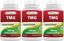 Mejores Naturales TMG Trimetilglicina (como Betaine Anhydrous) 1000 mg Servir - 120 cápsulas - Niveles de Homocisteína Saludable y Apoyo a la Metilación (120 Cuenta (Pack of 3))