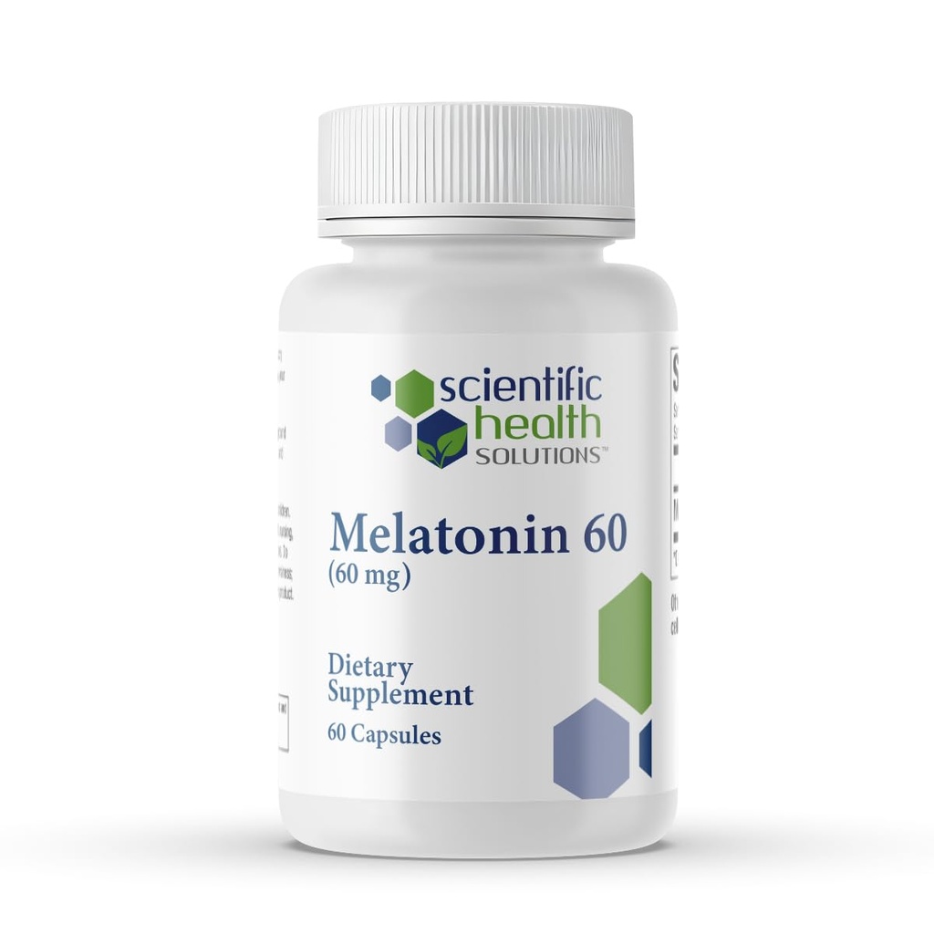 Melatonina 60mg ← Melatonina de alta dosis en cápsulas fáciles de cambiar Silencio Vegan, No Gluten-Free TEN US-Made Extra Strength (Single)