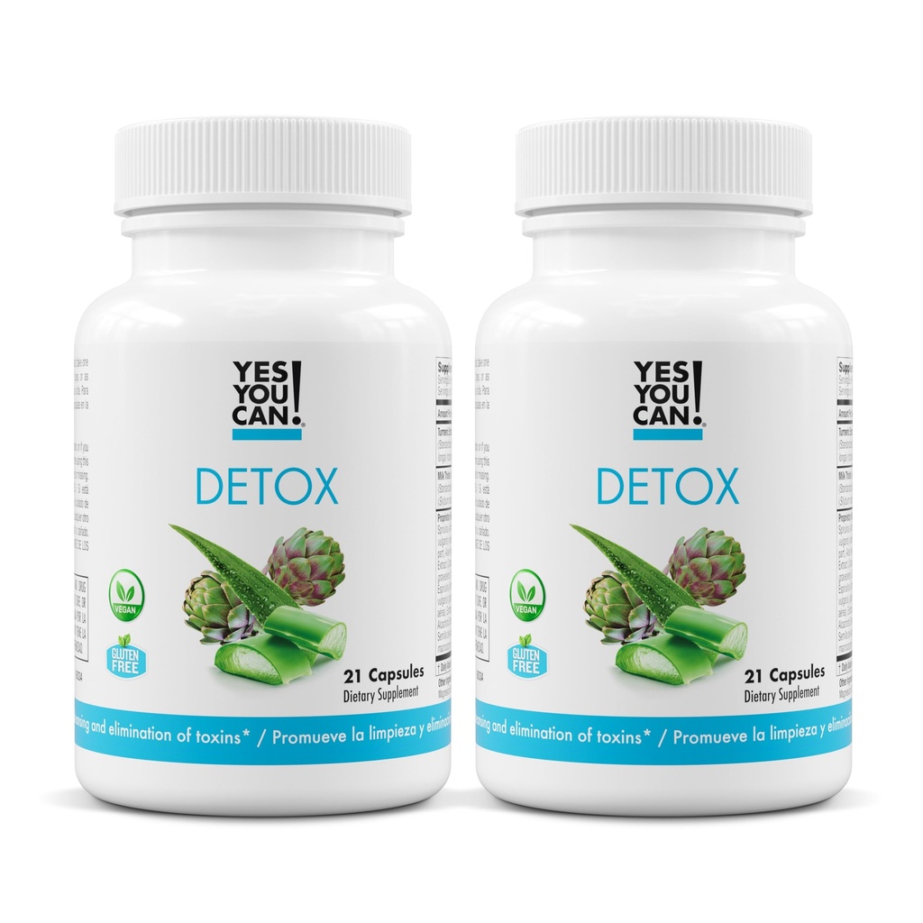 ¡Sí puedes! Píldoras de desintoxicación natural - Limpieza diurética con electrolitos & vitaminas - Ayudas con retención de agua - Sin gluten, 21 cápsulas (2 Pack)