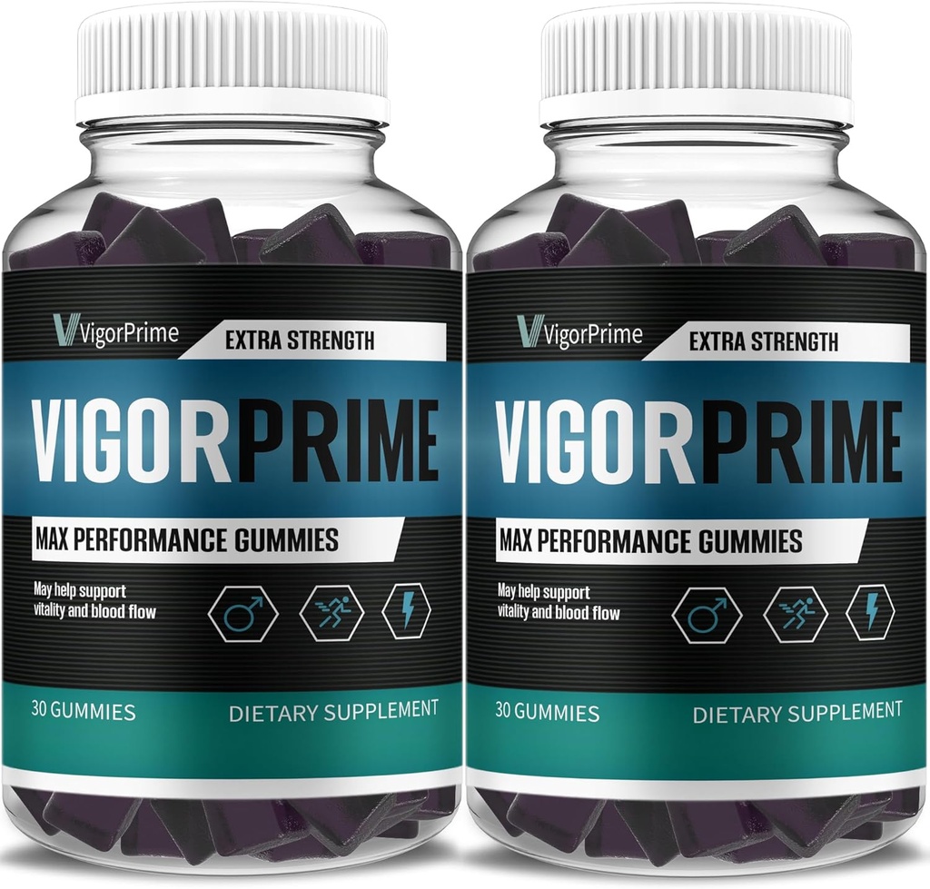 (2 Pack) Vigor Prime Performance Gummies Prime Vigor XL Gummy Supplement, Vigor Prime XL Maximum Strength Advanced Shilajit Sea Moss Fenugreek Gummies Overall Energy Vitality Support (2 Month Supply)