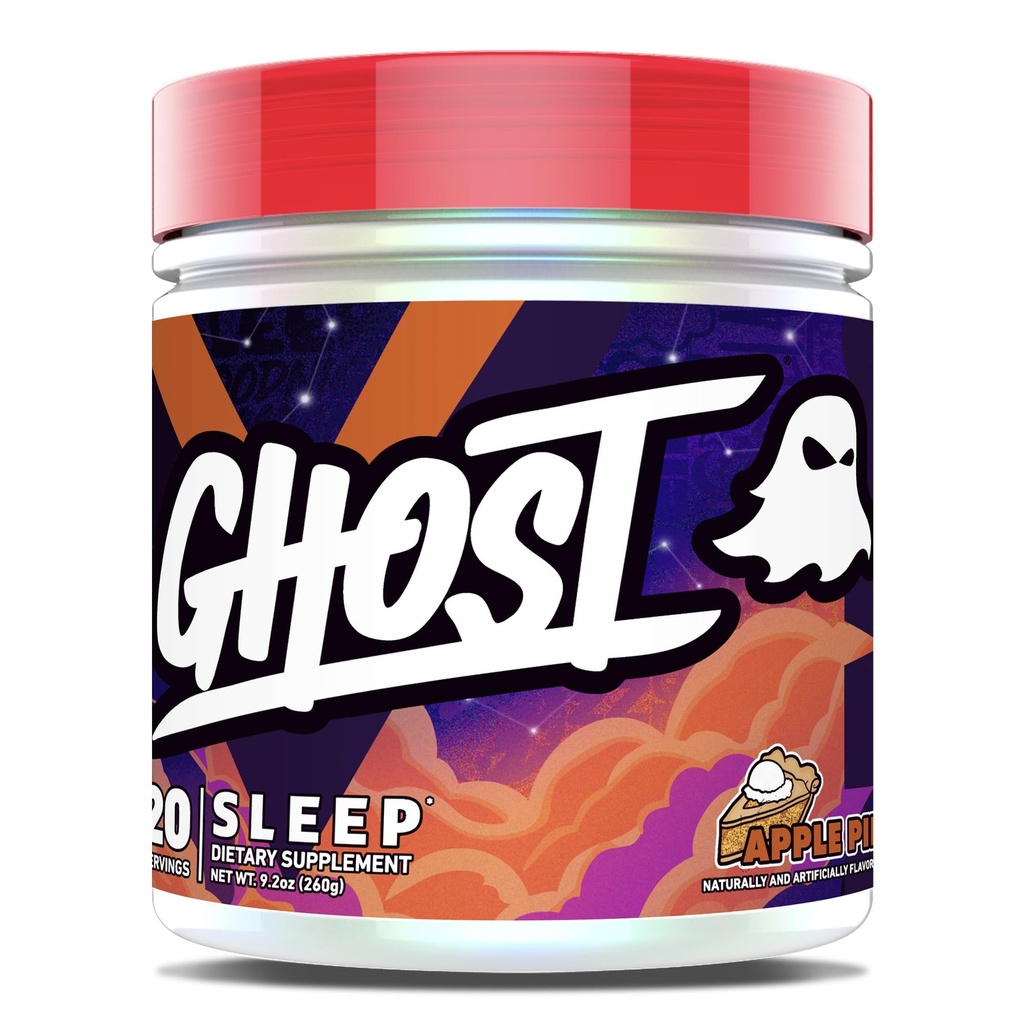Suplemento dietético del sueño GHOST, Apple Pie - Recuperación &amp; Descanse con ingredientes premium que incluyen Melatonina, Colostrum &amp; Ashwagandha - soporta la calidad del sueño - sin gluten &amp; sin azúcar