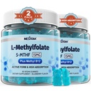L-MetilFolate 15mg &amp; Methyl B12 Gummies, Methylated B1, B2, B6 Multivitamins - Active 5-MTHF & High Absorption - Supports MTHFR Gene, Cognition, Homocysteine Levels, Folate Metabolism, Vegan, 120 Cts