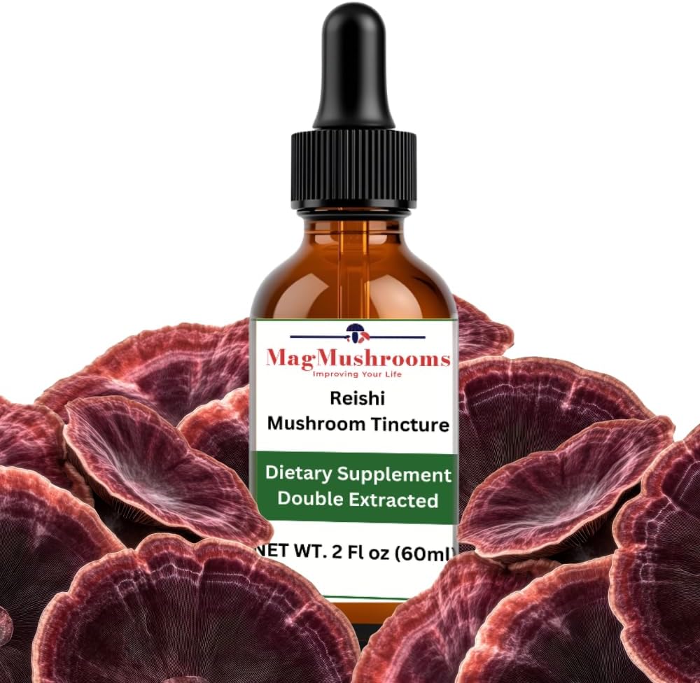 Reishi Tincture, Suplemento diario, doble extraído para alta potencia, 2 Fl oz, 60 dosis