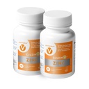 Zinc MG25+VC Dual Pack ← Daily Zinc Gluconate + Vitamina C ANTE 25mg + 270mg ANTE Fórmula Limpia, Vegan-Friendly, (2 Botellas, 120 Capsulas Vegetarianas)