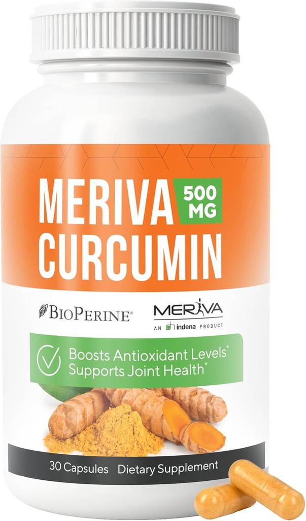NERVE RENEW Meriva Curcumin with Black Pepper and Bioperine - Antioxidant Boost Nerve Support Suplemento - 30 cápsulas