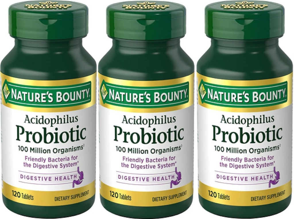 Bounty Acidophilus Probiotic , 120 Cuenta (Pack of 3)