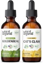Wild &amp; Organic Goldenseal Tintura 2 fl oz &amp; Cats Claw Tincture 4 fl oz
