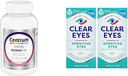 Centrum Minis Multivitamina de Plata Mujer para Mujer 50 Plus, Suplemento Multimineral con Vitamina D3, B Vitaminas, Ingredientes no transgénicos, soporta memoria y cognición en adultos mayores - 280 Ct &amp; Ojos claros, ojos sensibles, gotas de ojos, 0.5 Oz, 2 Pack